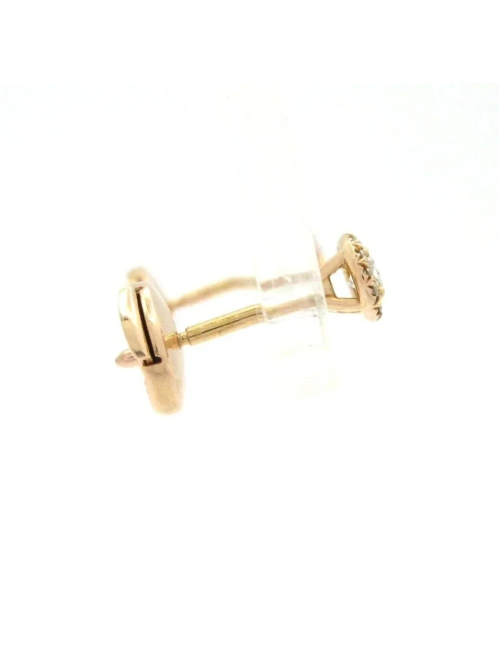 Tiffany & Co Earrings Solesto 18k Pink Gold Diamond Center 0.1 Carat